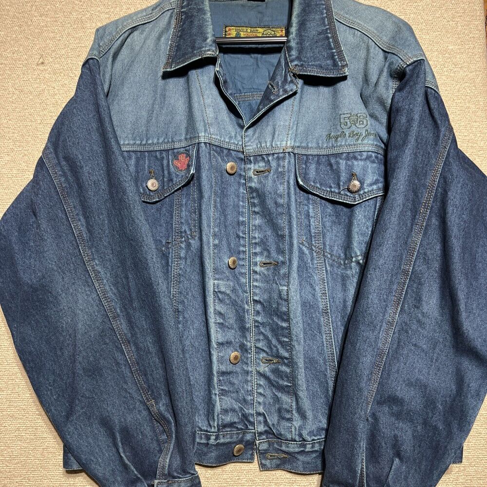 Vintage Bugle Boy Denim Jacket XL Jean Trucker 90's Y2K Hip Hop Logo